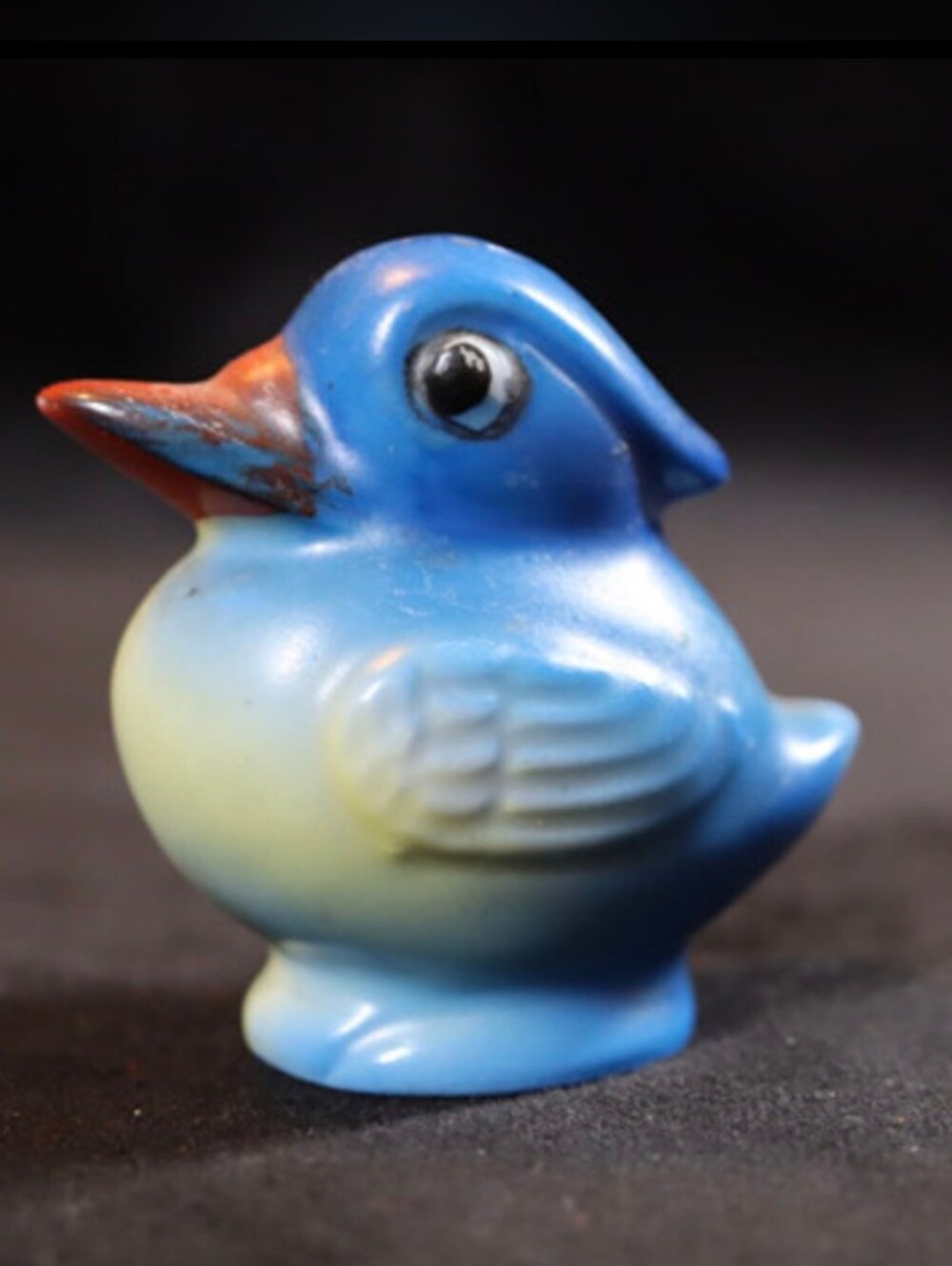 Vintage Blue & Yellow Mini Kookaburra Salt/Pepper Shaker with Cork 2” Tall Japan